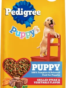 Pedigree Dry Puppy Food, Puppy Dry Food with Grilled Steak and Vegetable Flavor, 3.5 lb. Bag