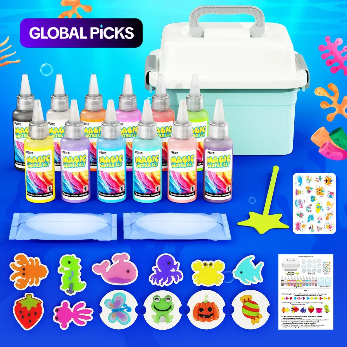 DIY 3D Water Elf Toy, 1 Set DIY Magic Water Painting Toy, Fun Science Experiment Toy, Suitable for 3+, Interactive Science Kit, Creative DIY Activity, Unique Floating Feature, Birthday Gift, Learning Set, Beginner Craft Kit