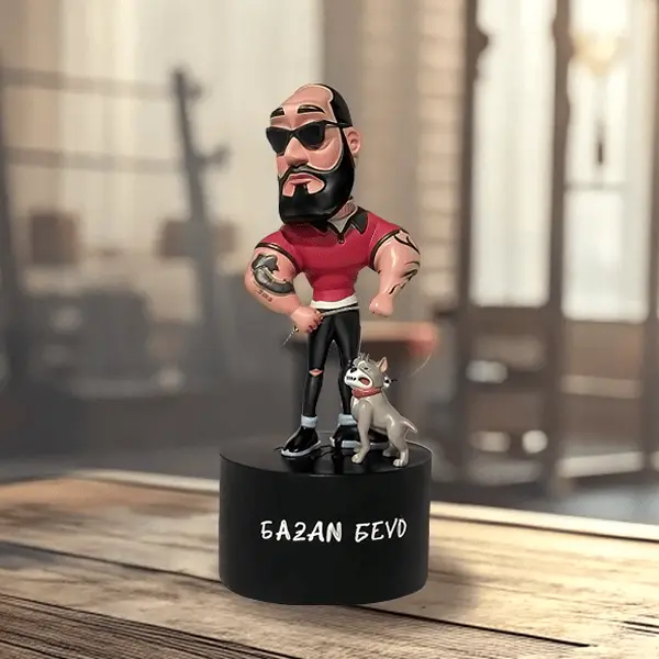 GAZAN GEVO Talking Armenian Bobble Head Art Toy with Exclusive Sounds Handcrafted Ceramic Collectible for Any Collection