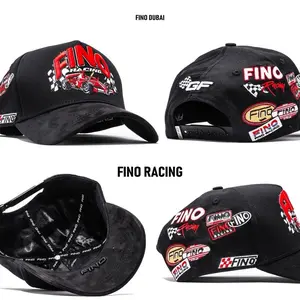 Fino Racing Cap with Black Color, Classic Design, and Racing Motif, Ideal for Fans and Enthusiasts