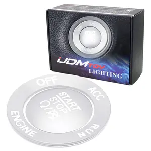 iJDMTOY Premium Silver Aluminum Keyless Engine Push Start Button & Surrounding Ring Trim For Charger Challenger Durango Grand Cherokee 300/300C