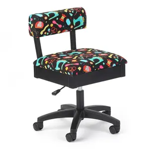 Adjustable Height Sewing Chair with Storage Compartment