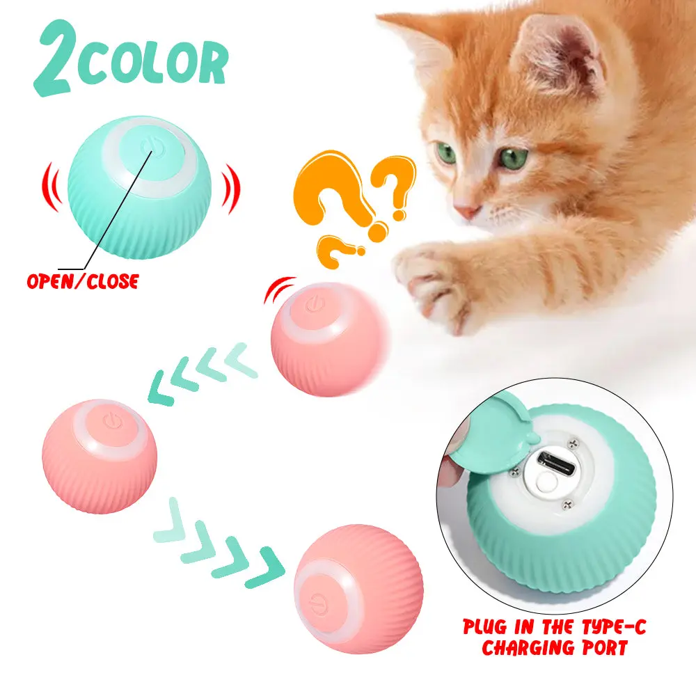 Cat Gravity Intelligent Rolling Ball Tease Toy Pet Automatic Rotating Ball Catnip Silvervine
