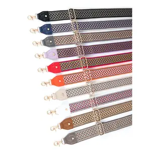 5CM Width Adjustable Wide Shoulder Strap DIY Single Shoulder No Drill Embroidered Old Flower Wide Sling Canvas Bag Strap