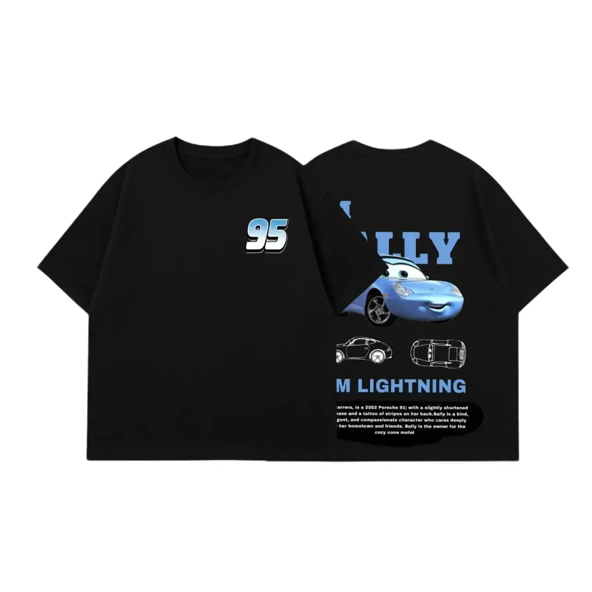 Retro Two Side Cars Gildan T-Shirt , Cars Movie T-Shirt, Mcqueen and Mater Retro Vintage Unisex Oversized Anime Graphic Tee – Trendy Y2K Acid Gildan, Manga Game Movie Lover Gift For Fans Merch