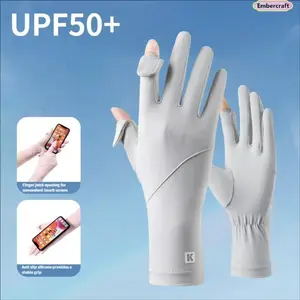 Women’s Fingerless UV Protection Gloves - Breathable, Cooling, Non-Slip Grip Sun Gloves - Lightweight Summer Fashion Accessory for Driving, Gardening
