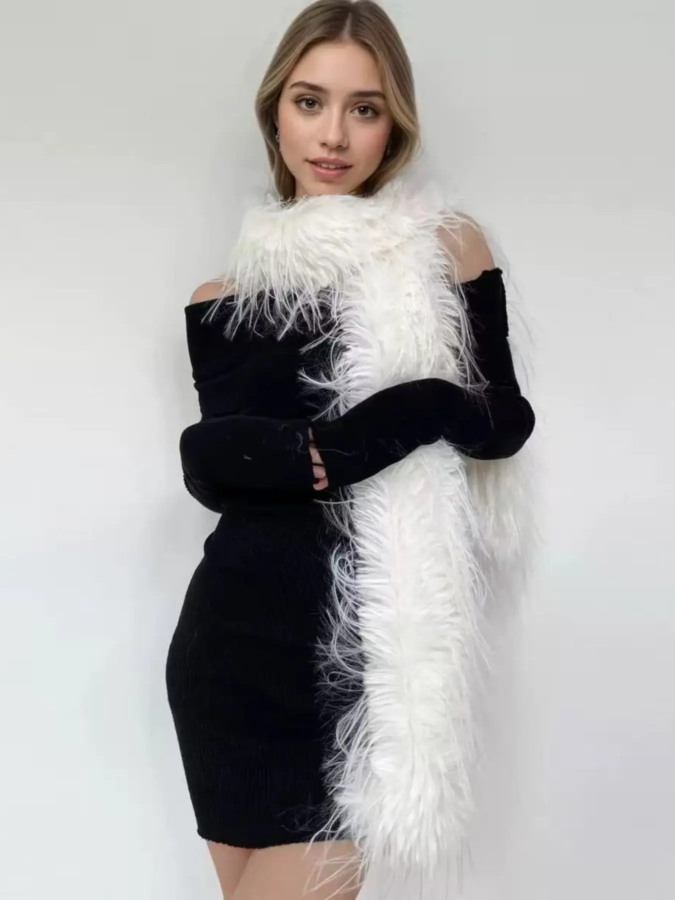 Women's Fashion New Scarf, Winter Long Fuzzy Scarf, Thick Warm Scarf, Long Wrap, Stylish Accessory for Cold Weather Winter Scarf, Neck Scarf, Soft Warm Shawl