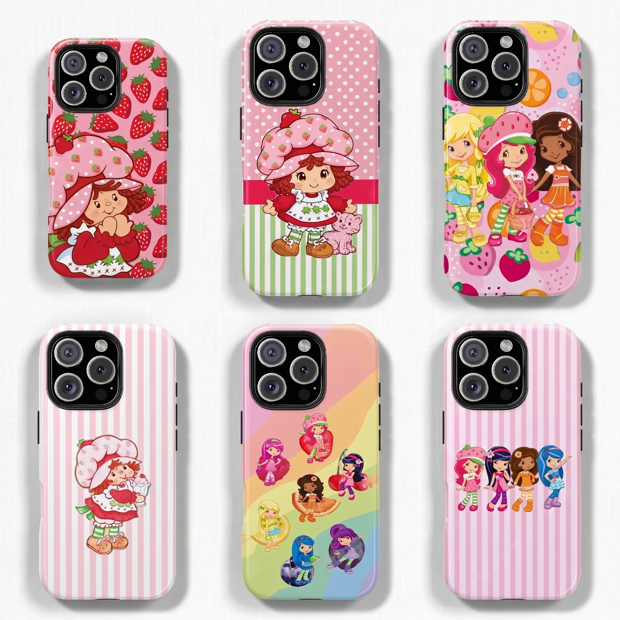 Pink Strawberry And Shortcake Retro Sweet Cute Fashion Phone Case.  For Iphone17 Pro Max, 16, 15, 14 13 12 11 Pro Max. It Makes A Perfect Gift For Birthdays, Holidays,, Smartphone, Cell