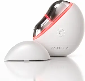 Avorla Gua Sha Glow Tool Cordless Facial Toning Device with Low-Level Current LED & Warming for Eye Face Puffiness Relief 3 Modes Relax Lift Glow for All Skin Types leg massage Daily Gentle Soothing Massager Red-Light Double Chin Reducer