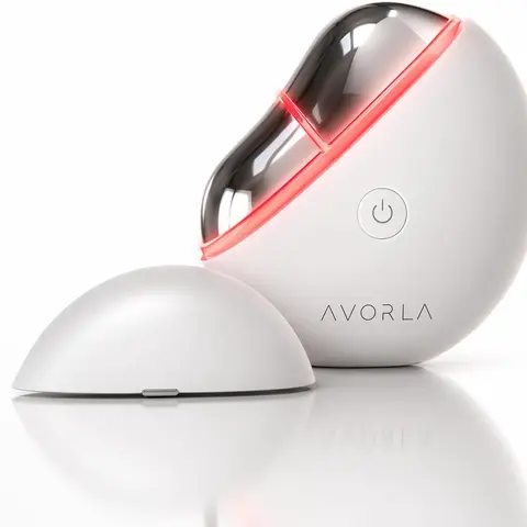 Avorla Gua Sha Glow Tool Cordless Facial Toning Device with Low-Level Current LED & Warming for Eye Face Puffiness Relief 3 Modes Relax Lift Glow for All Skin Types leg massage Daily Gentle Soothing Massager Red-Light Double Chin Reducer