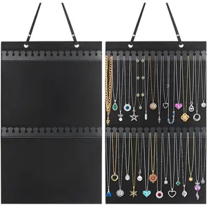 Hanging Necklaces Holder, Large Jewelry Organizer for Necklaces, Bracelets, and Ankles, Necklaces Display Storage Hanger for Wall, Closet and Door Caffox