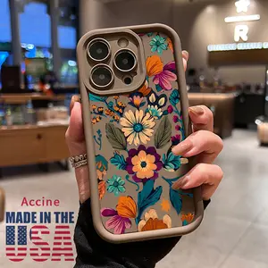 Soft Phone Case for iPhone 16 15 14 Pro Max 13 12 11 XR XS Plus E Vintage Floral Extravaganza Pattern TPU Bumper Camera Lens Protection Rugged Durable Phone Cover