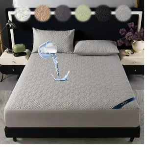 Quilted Waterproof Mattress Protector, Big Copper Coin Pattern, Soft & Breathable Mattress Cover, Deep Pocket Design (Fits 6-18 Inches), Stain-Resistant, for Bed, Dorm, Hotel