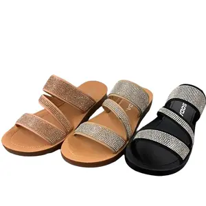 WOMENS RHINESTONE BAND SANDAL WITH LITTLE PLATFORM ZEAL-S