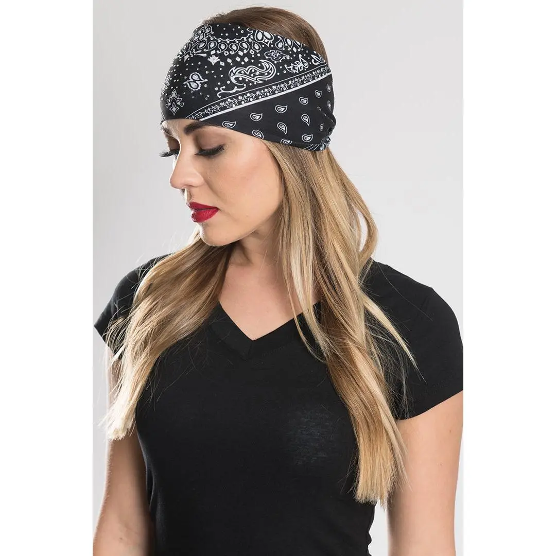 Black Bandana Paisley w/Gems EZ Bandz