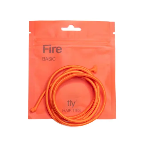 TIY Fire Basic Hair Tie - 34 Inches Red/Orange Customizable Hair Tie for Any Hair Type - 13x Stronger & 2x Stretchier Than Regular Hair Ties