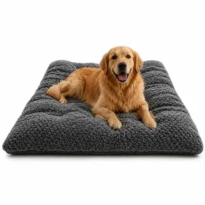 Orthopedic Dog Bed for Large Dogs Calming Plush Pet Mattress Washable Soft Fluffy Dog Bed Anti Anxiety Sleeping Mat