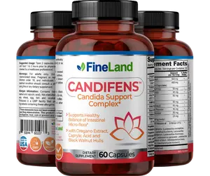 FineLand CANDIFENS Candida Support Complex, Balance of Intestinal Micro-flora, With Oregano Extract, Caprylic Acid and Black Walnut Hulls candida  cleanse