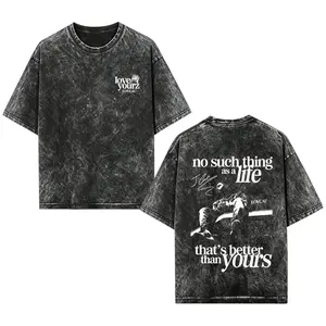 [EOVCAU]Vintage Hip Hop Lyric Men's Oversized Washed Tee，Love Yourz J. Cole"No Such Thing" Graphic Tee，J. Cole Rap Legend Reprint Tee，Rap Nostalgia Streetwear T-Shirt，Gifts Under 20 Dollars， 90s Black Cinema / Romance Nostalgia Tee