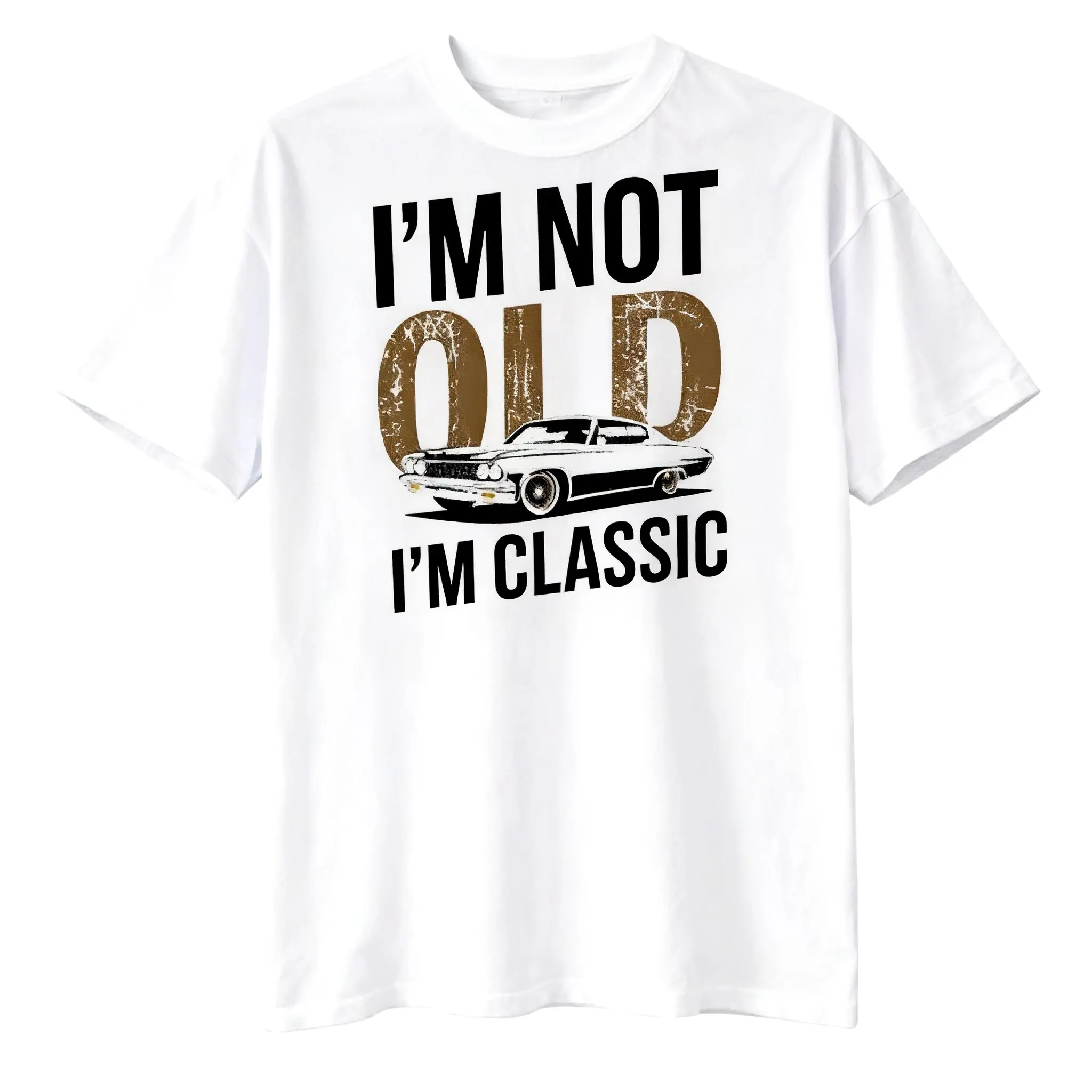 Unisex Classic Lowrider Car Vintage Print T-Shirt - Retro Distressed Relaxed Fit Streetwear Top for Summer Casual, Birthday Occasions