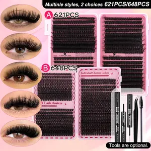 Large-capacity Slender Soft False Eyelashes, Multi-functional Eyelash Book 60D-150D, Natural Thick Eyelash Clusters, 8mm-16mm Length, DD Curled Lashes, Daily Makeup, Diy Eyelash Extensions, Beginner-Friendly, Reusable, Eyelash Extensions
