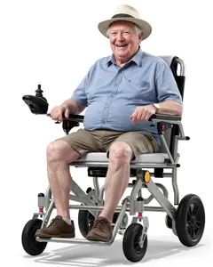 Ultralight 38lbs 3s Foldable Electric Wheelchair for Adults, 350lbs Capacity & All-Terrain Magnesium Wheels - 15+ Miles Portable Power Chair for Travel & Car Trunk