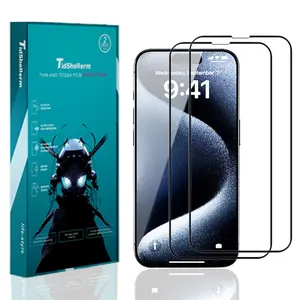 Tidshellorm Diamond Tempered Glass Screen Protector for iPhone 16/15 Series, Clear/Privacy, 2-Pack Smartphone Handheld Devices Accessories