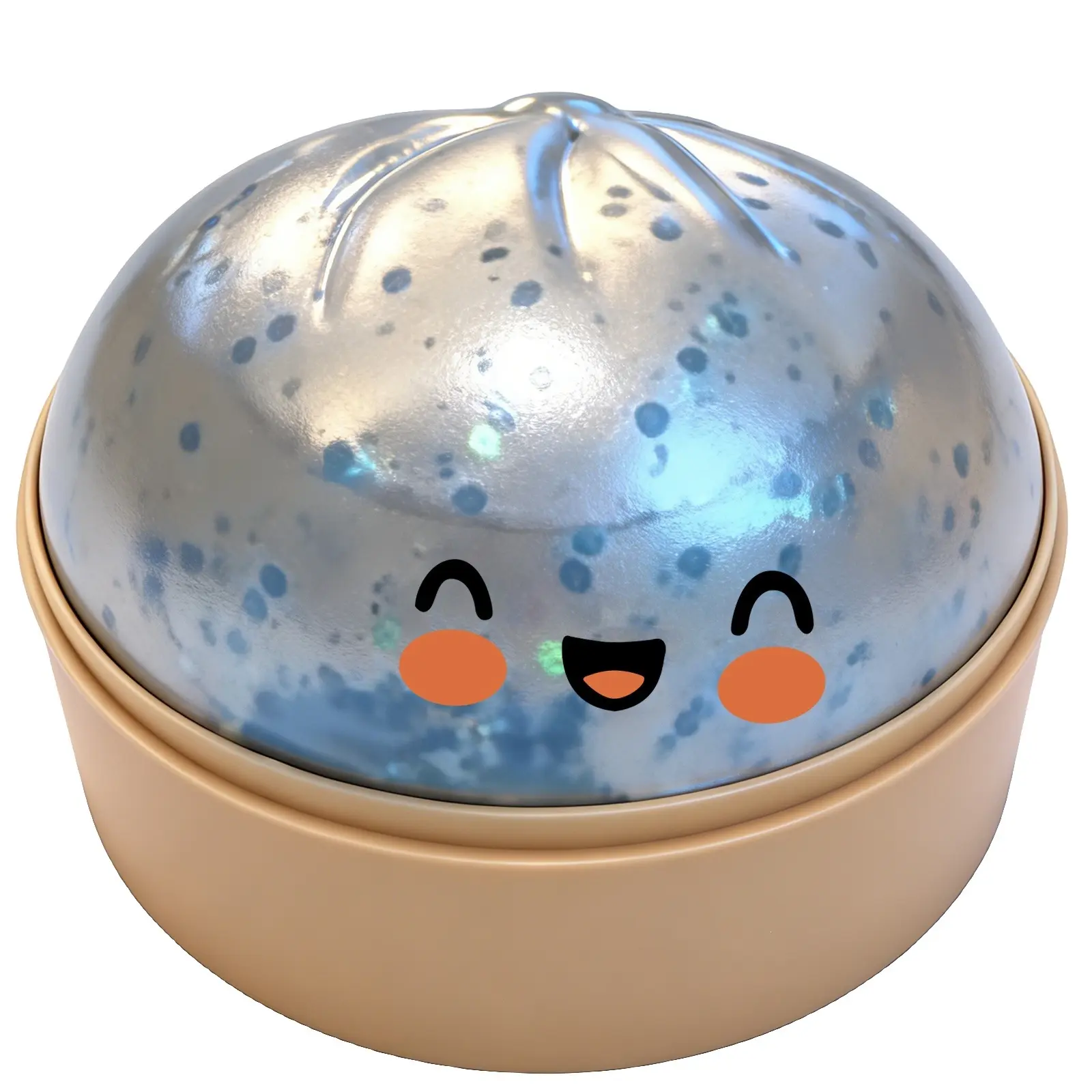 Translucent blue polka dots