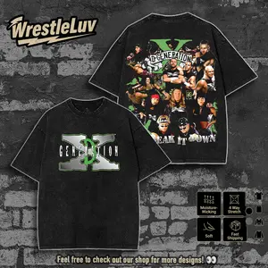 DX Generation "Break It Down" Washed Tee, Grunge Attitude Heavyweight Cotton Shirt, WWE Attitude Era Streetwear Top for Bold Festival Looks