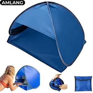AMLANG Instant Pop Up Mini Beach Shade Tent, Lightweight Automatic Sun Shelter Canopy for Head, Laptop & Pets, UV Resistant Portable Tent for Travel Camping Hiking