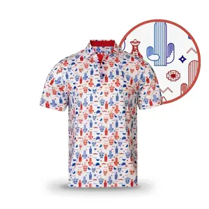 GRUNK DOLFER Men's Short-Sleeve Polo Shirt - Menswear Top, Short sleeve Sport & Golf Wear, Patriot Drinko Tequila Print, Lime Design, Ideal for Summer Parties, Shortsleeve