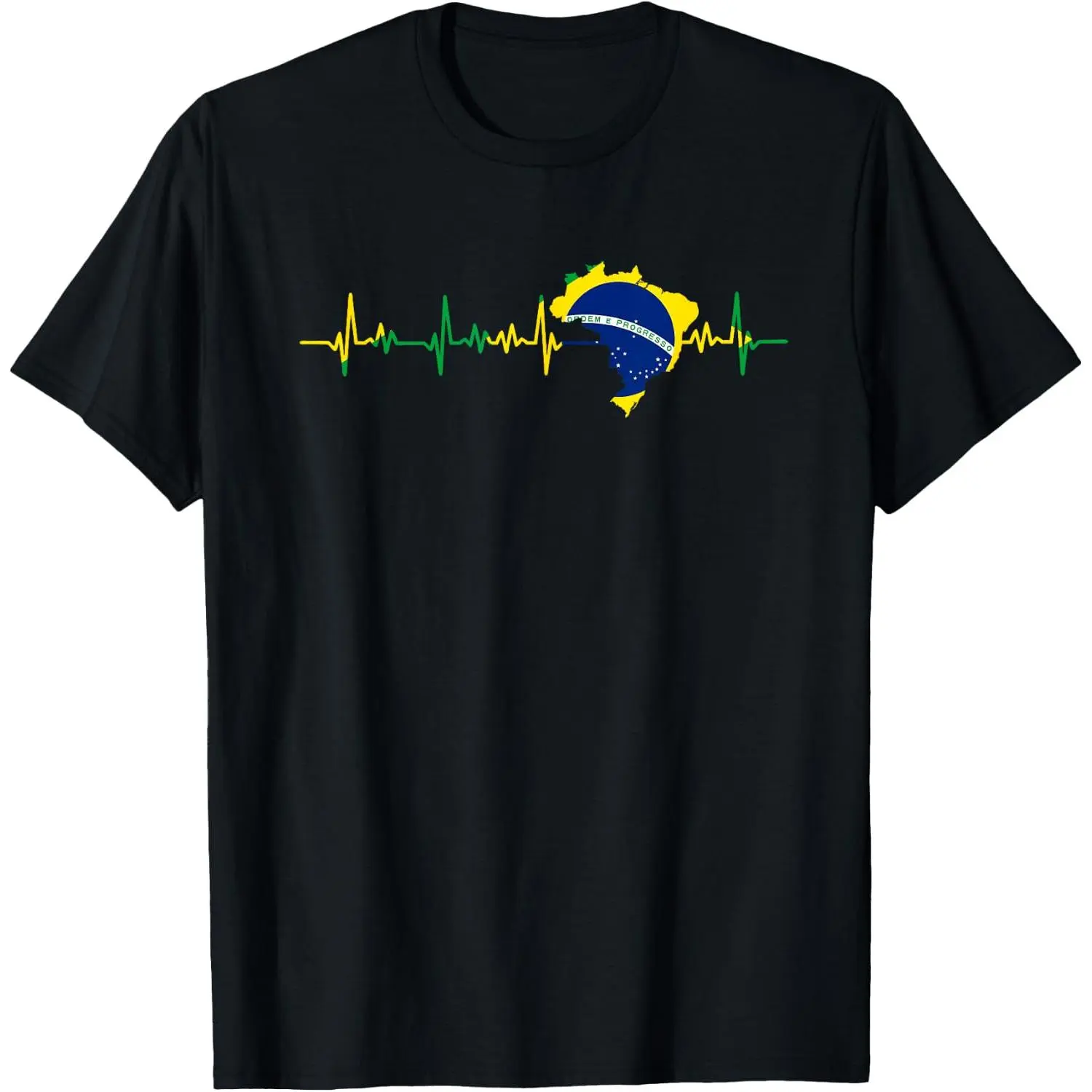 Brazil Flag Gift Heartbeat T-Shirt