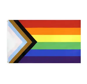 All Inclusive Progressive 3x5ft LGBTQ+ Pride Flags - Multicolored Lightweight Banner for Home Supplies Festive Decorations Hanging Ornaments
