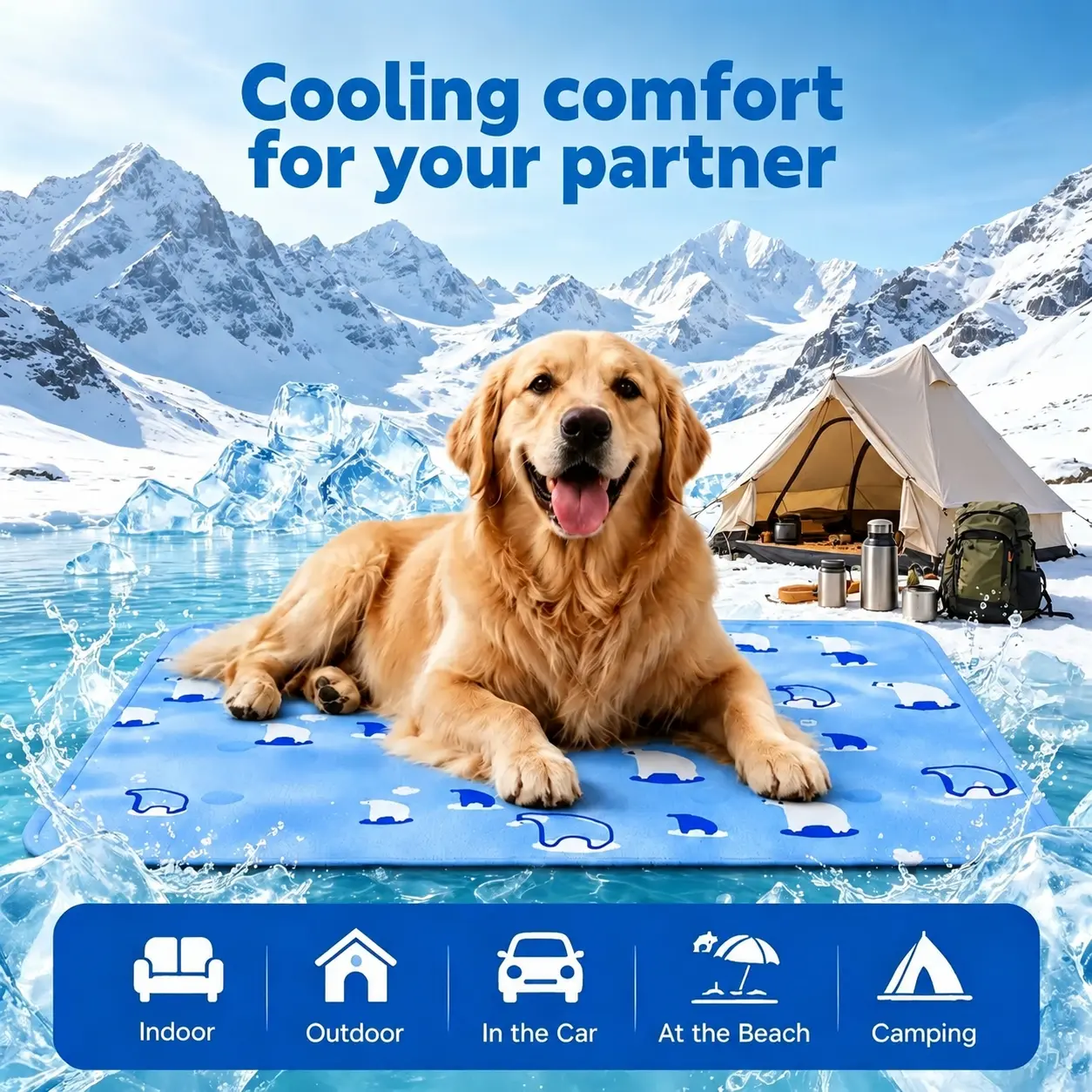 Portable Waterproof Lightweight Cool Camping Mat - Foldable Pad for Camping, Hiking, Outdoor Use with Heat Relief for Family, Outdoor Mats