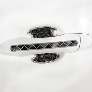 8-Piece Car Door Handle Protectors, Shiny Rhinestone Auto Door Bowl Stickers, Waterproof Anti-Scratch Car Accessories, Universal for Vehicles