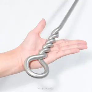 40-Inch Fire Poker for Fire Pit Outdoor, Heavy-Duty Twisted Rope Design Stainless Steel Fireplace Poker, Handmade Fire Pit Tool for Firewood, Logs, Coals, Campfire & Wood Stove – Indoor/Outdoor UseCCCloutCart22