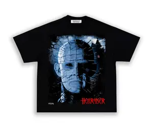 Hellraiser Pinhead Graphic Tee, Horror Movie T-Shirt, Classic Film Merch, Gothic Streetwear, Fashion Cotton, Full Colors, Full Sizes, For Men, For Women