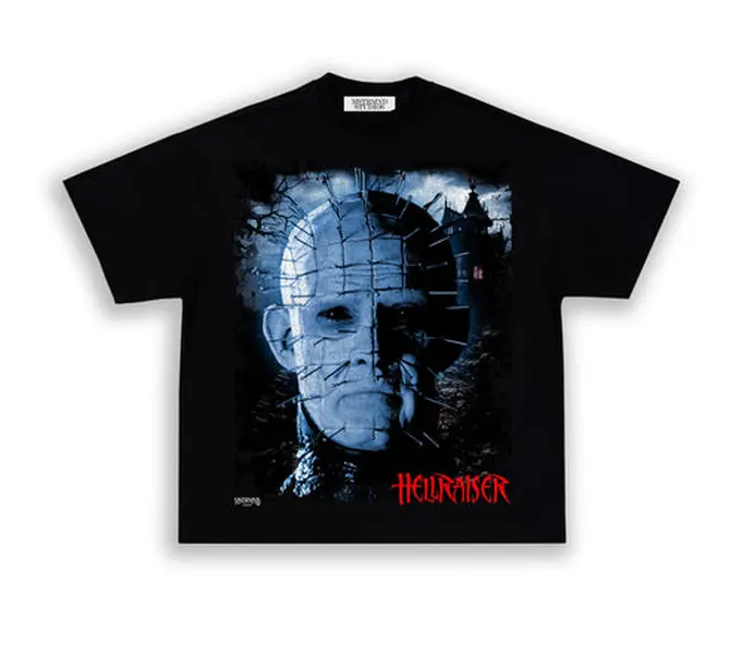 Hellraiser Pinhead Graphic Tee, Horror Movie T-Shirt, Classic Film Merch, Gothic Streetwear, Fashion Cotton, Full Colors, Full Sizes, For Men, For Women