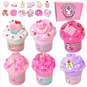 Pink Slime Set 6 slimes 2 fl oz each samplers set, butter cloud slime set, party favor, Non Sticky Slimes pink slime set