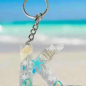 To the beach letter keychain