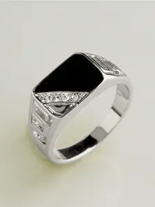 1 PC Elegant Cubic Zirconia Ring For Women For Wedding Engagement Party Jewelry Valentine's Day Gift Elegant Everyday Ring Artificial Zircon Ring