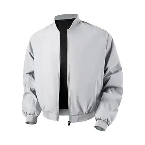 Men’s baseball jacket, solid color minimalist style, lightweight and breathable, thin jacket suitable for outdoor casual wear in spring and autumn.