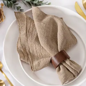 Boho Napkins Cloth Set of 6 Nude Brown Table Linen Dinner Fabric Cloth Napkins Bulk Washable 16.5"×16.5" for Wedding Party Baby Bridal Shower Birthday Table Decorations
