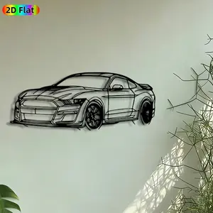1pc Sports Car Silhouette Metal Wall Art, Muscle Car Statue Mural, Artistic Metalwork, Intricate Craftsmanship, Perfect for Fathers Day, Housewarming Decor, Modern Home Decor, Man Cave Garage Office Decor, Gift for Automotive Enthusiasts.
