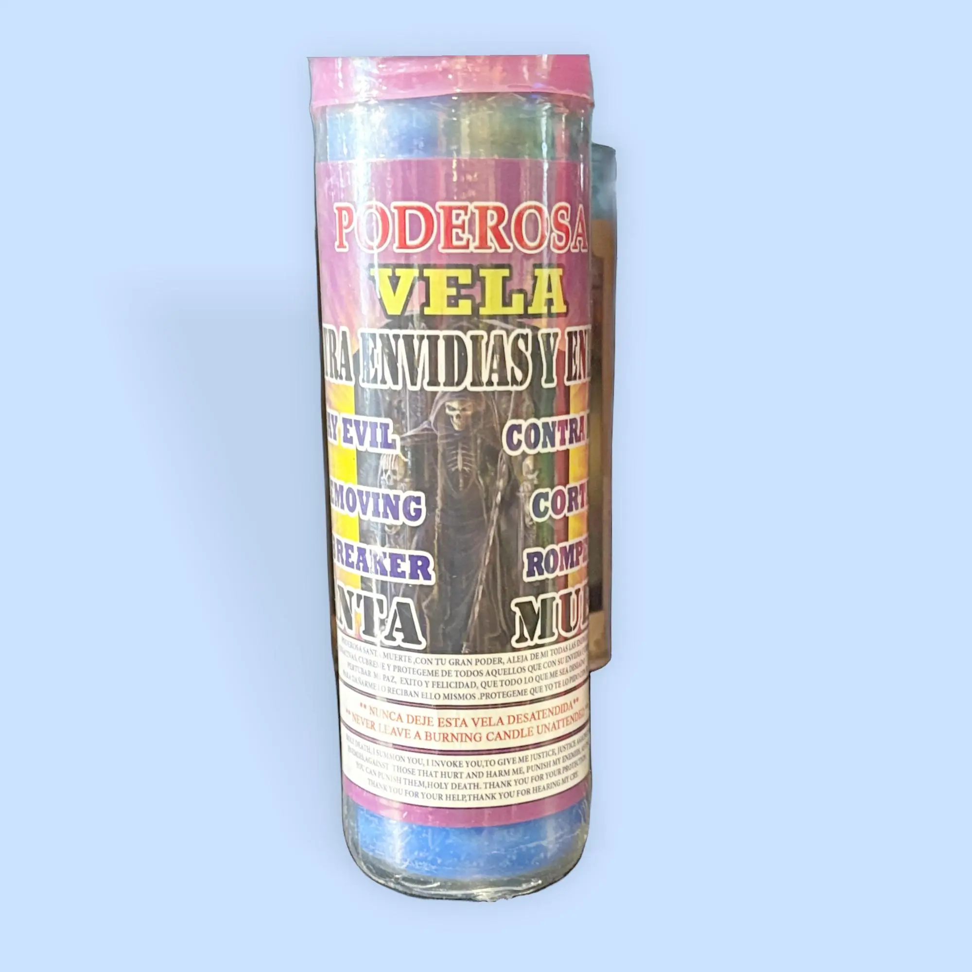 Santa Muerte Jinx-Removing Scented Candle, 7-Day Long-Lasting Home Decor Decoration Item, Witchcraft Aesthetic Ambience Freshener, Negative Influence Eliminator