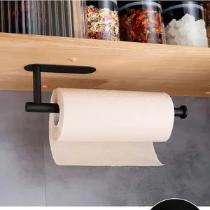 Under Cabinet Wall-Mounted Paper Towel Holder, Self-Adhesive Sus304 Stainless Steel, Durable 13 Inch Kitchen Organizer, Space-Saving, Bathroom Organizer, Bathroom Accessory