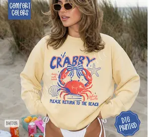If Crabby Comfort Colors Sweatshirt, Trendy Women's Crewneck
