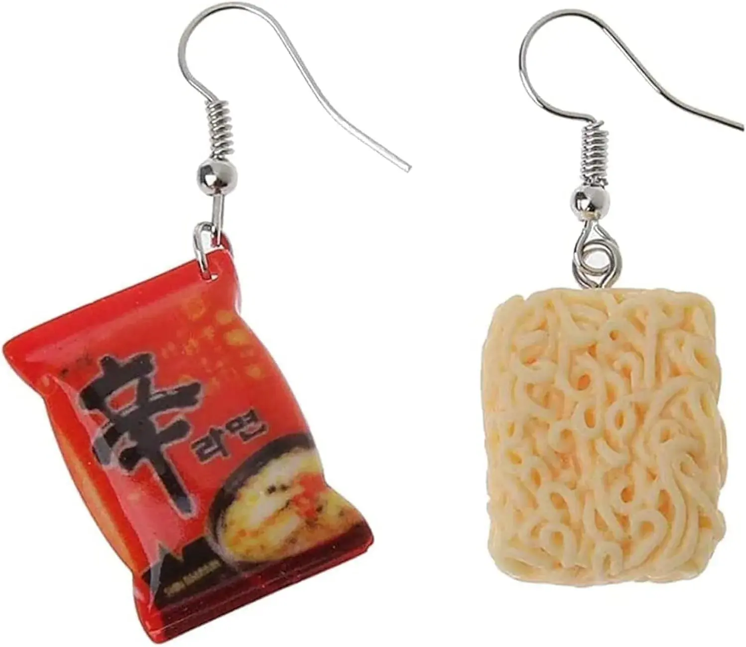 Funny Instant Noodle Chili Simulation Food Drop Earrings Women Fashion Jewelry Hook Earrings Artist Painter Jewelry Durable