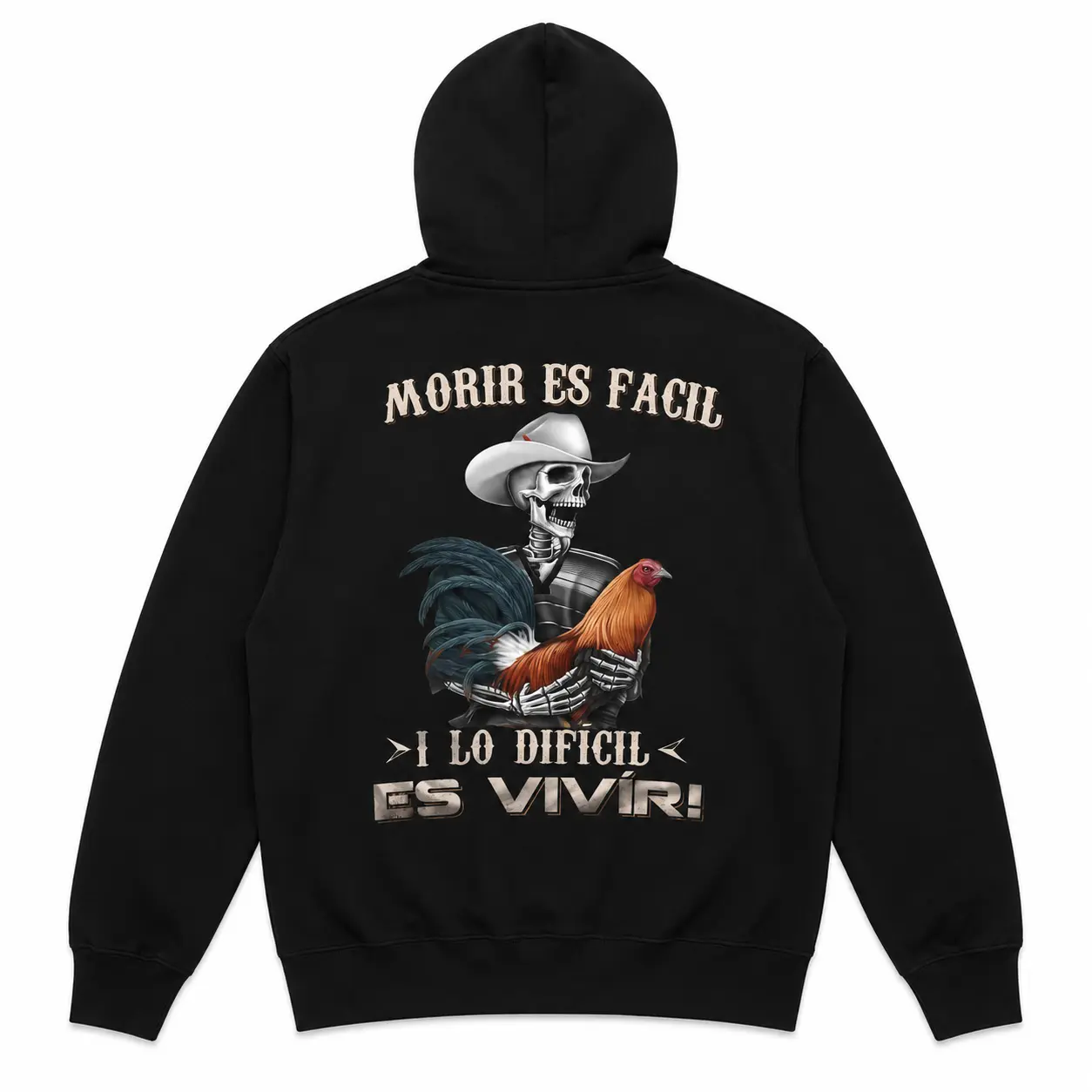 Men's Moris Es Facil Mexican Style Hoodoe, Big Rooster Gamefowl Shirt, Father's Day Ideal Gift, Shirt For Dad For Husband For HimCotton Menswear