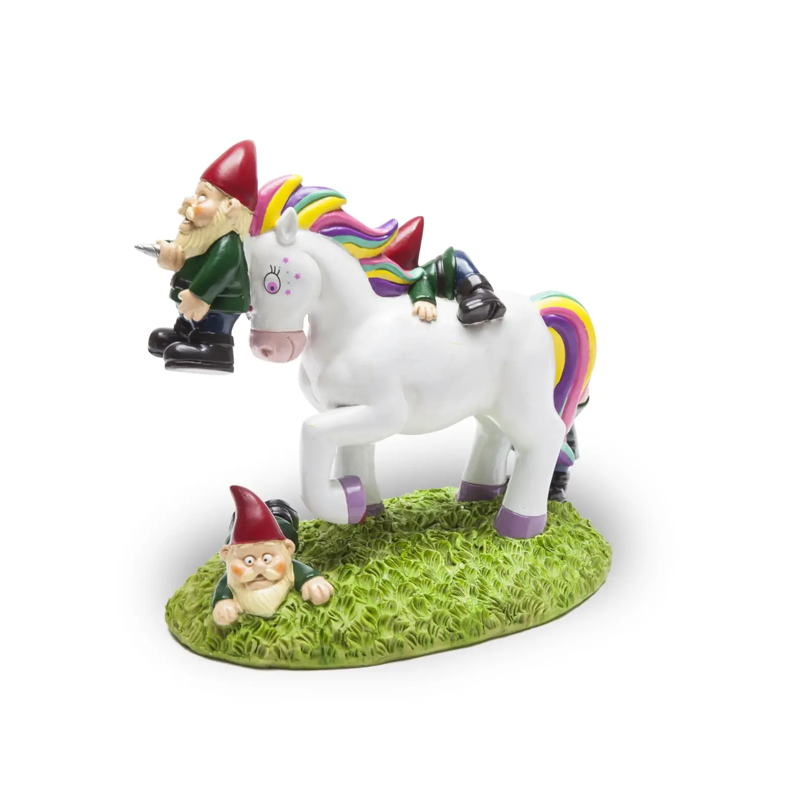 Whimsical Home Decor Decorative Twisted Unicorn Garden Gnome Statue - Outdoor Backyard Decor, Perfect Finishing Touch for Collecting Enthusiasts